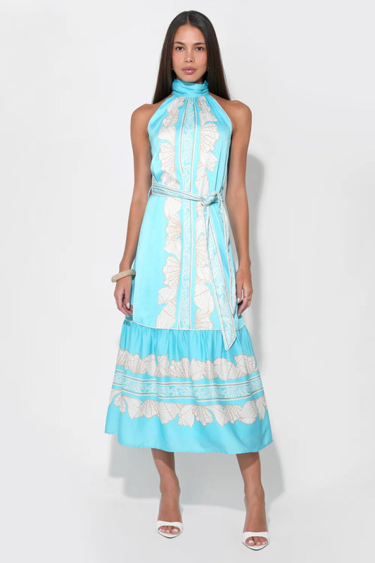ADELYN RAE
ARIELLA HALTER PRINTED SEASHELL MAXI DRESS